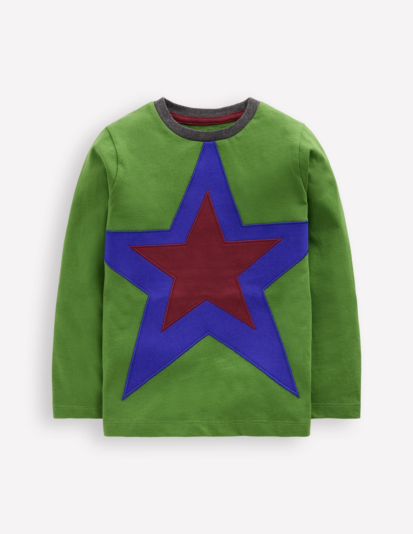Star Appliqué T-shirt-Broccoli Green Star