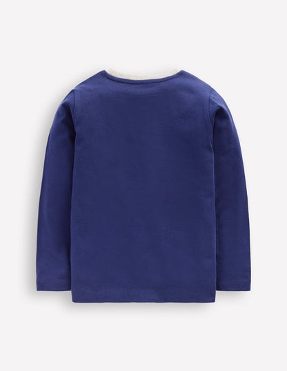 Star Appliqué T-shirt-College Navy Star-2