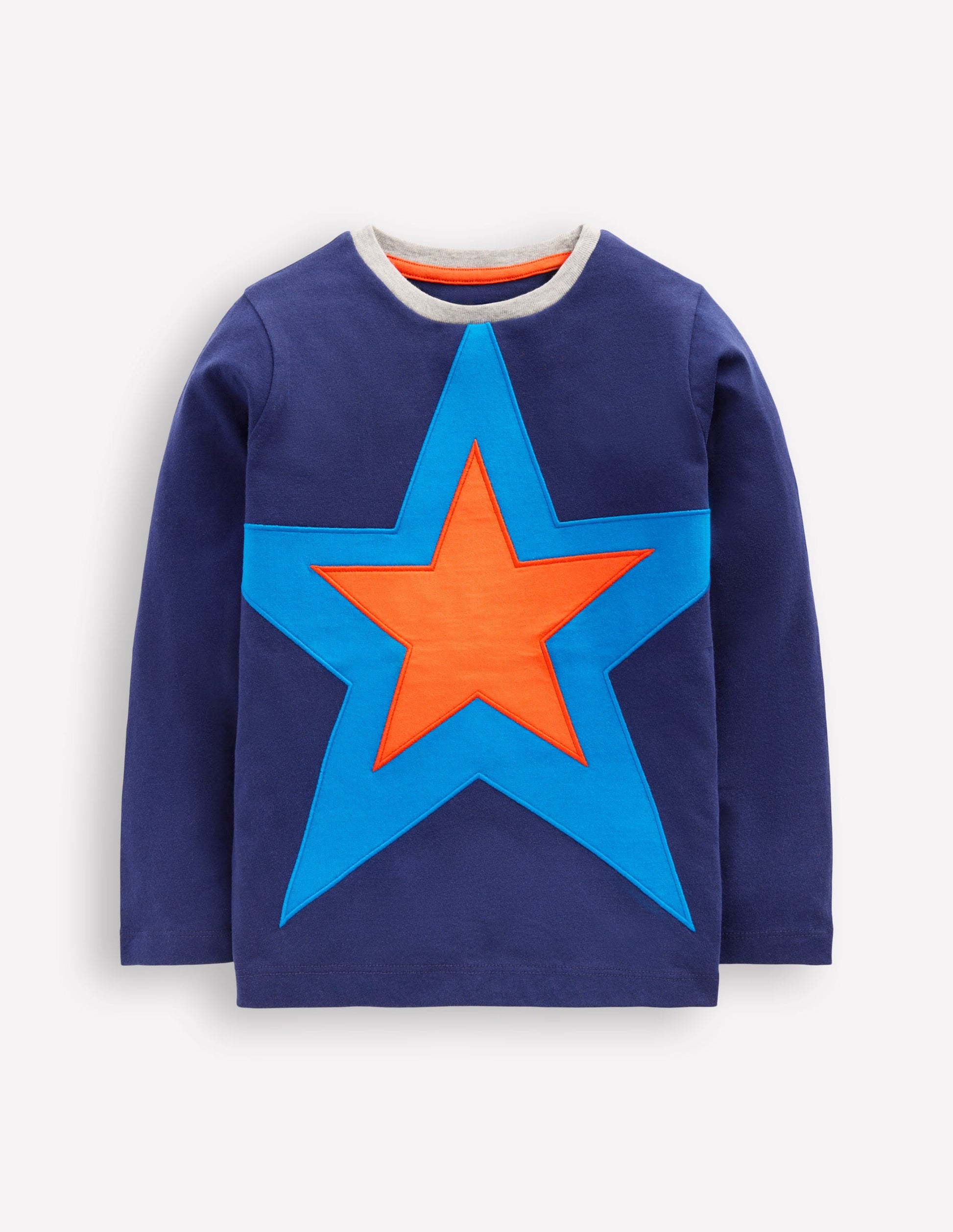 Star Appliqué T-shirt-College Navy Star-1
