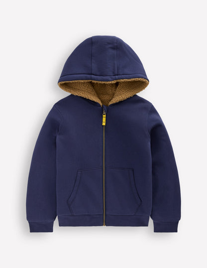 Reversible Borg Hoody-College Navy-1