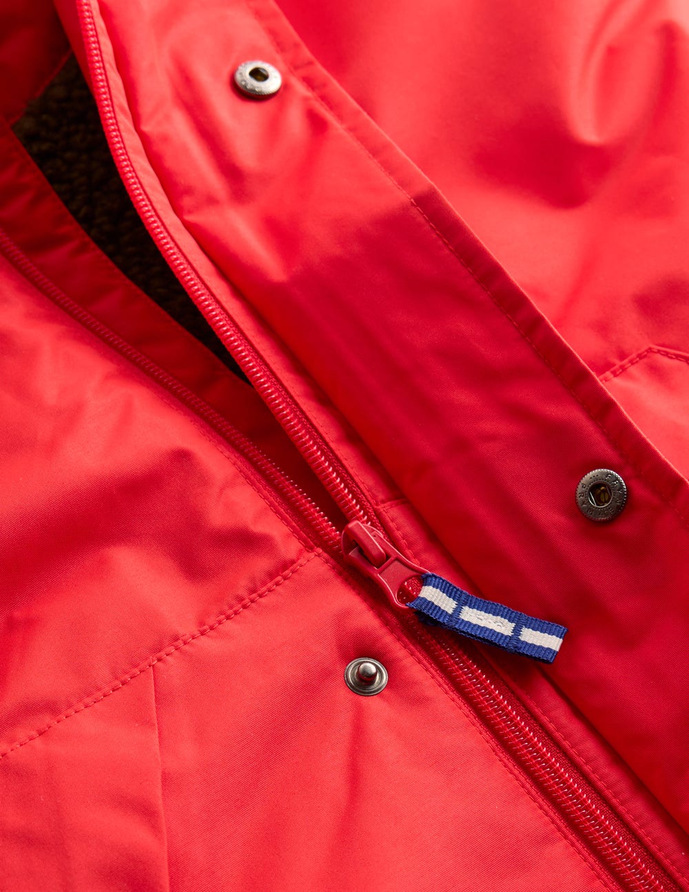 Borg Lined Anorak-Red