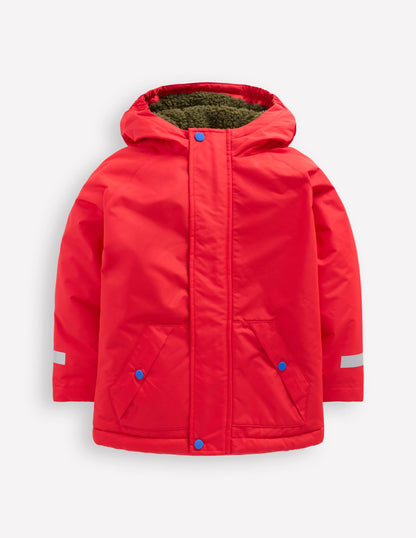 Borg Lined Anorak-Red-1