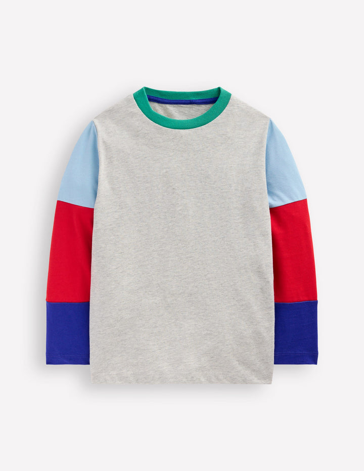 Long Sleeve Hotchpotch T-shirt-Grey