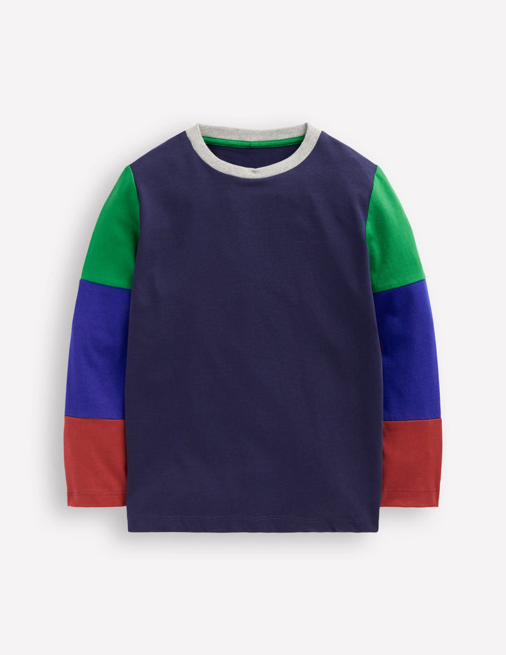 Long Sleeve Hotchpotch T-shirt-College Navy