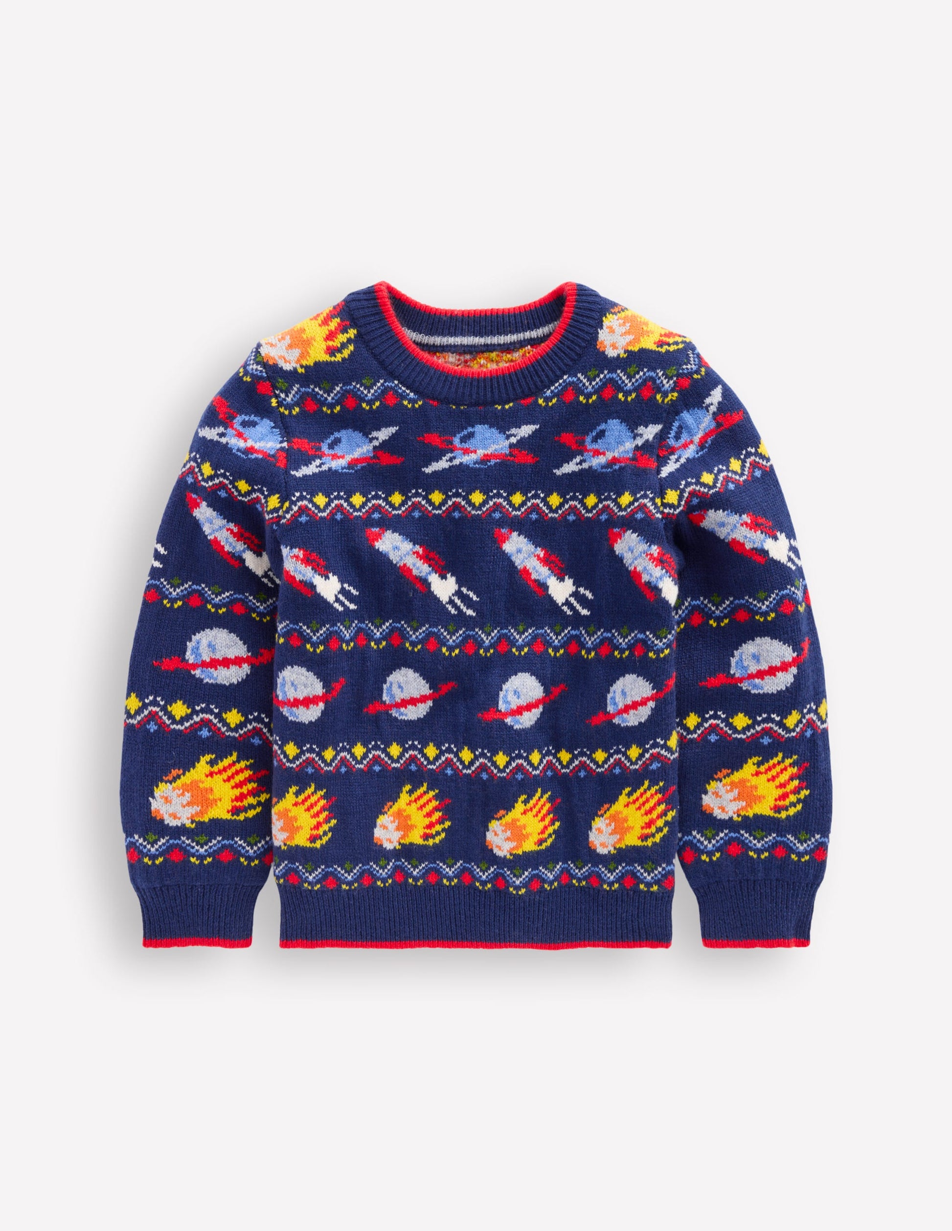 Fair Isle Jumper-College Navy Space-1