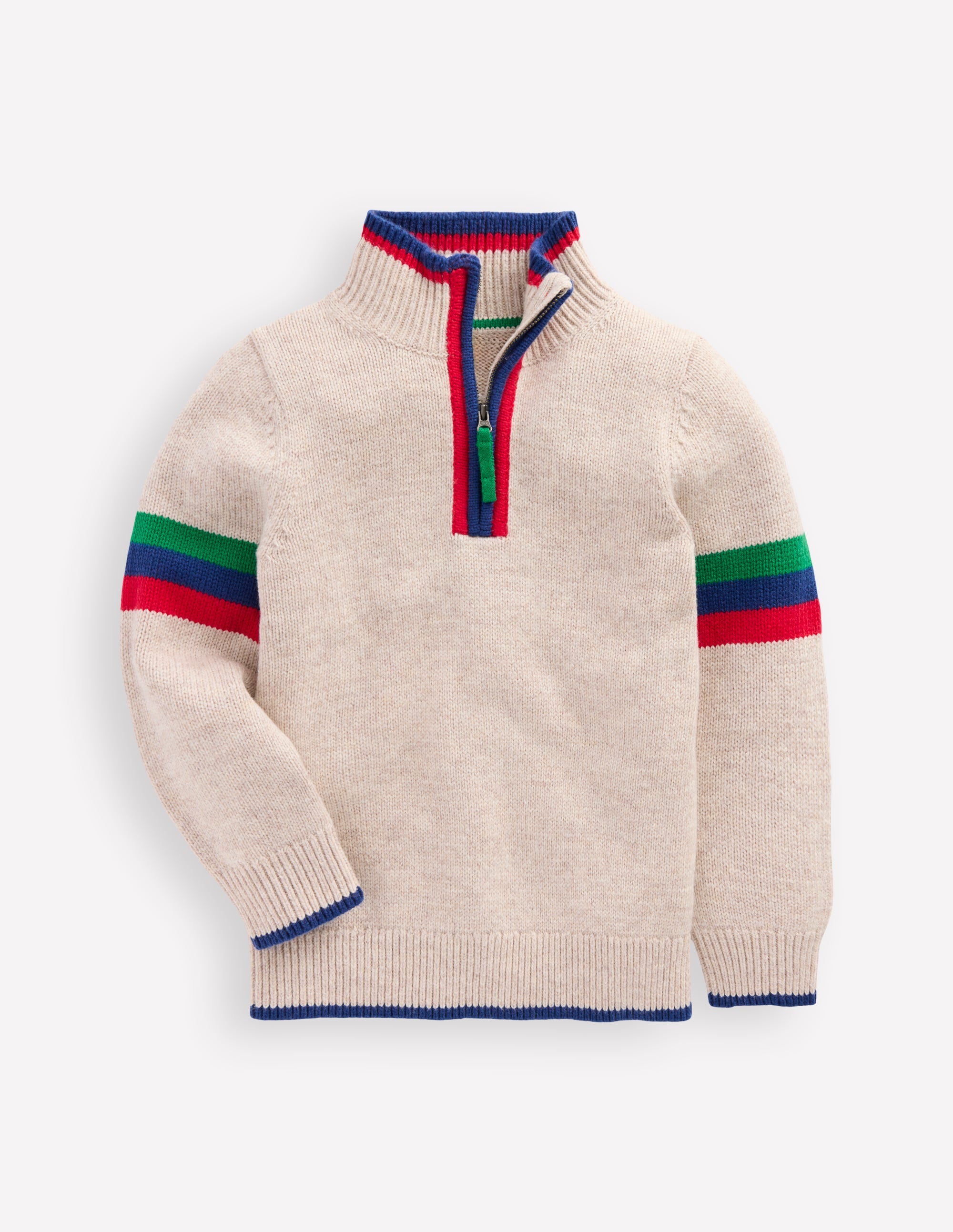 Heritage Half-Zip Sweater-Oatmeal Marl - Image 1