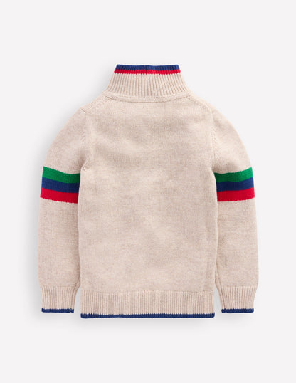 Heritage Half-Zip Sweater-Oatmeal Marl-2