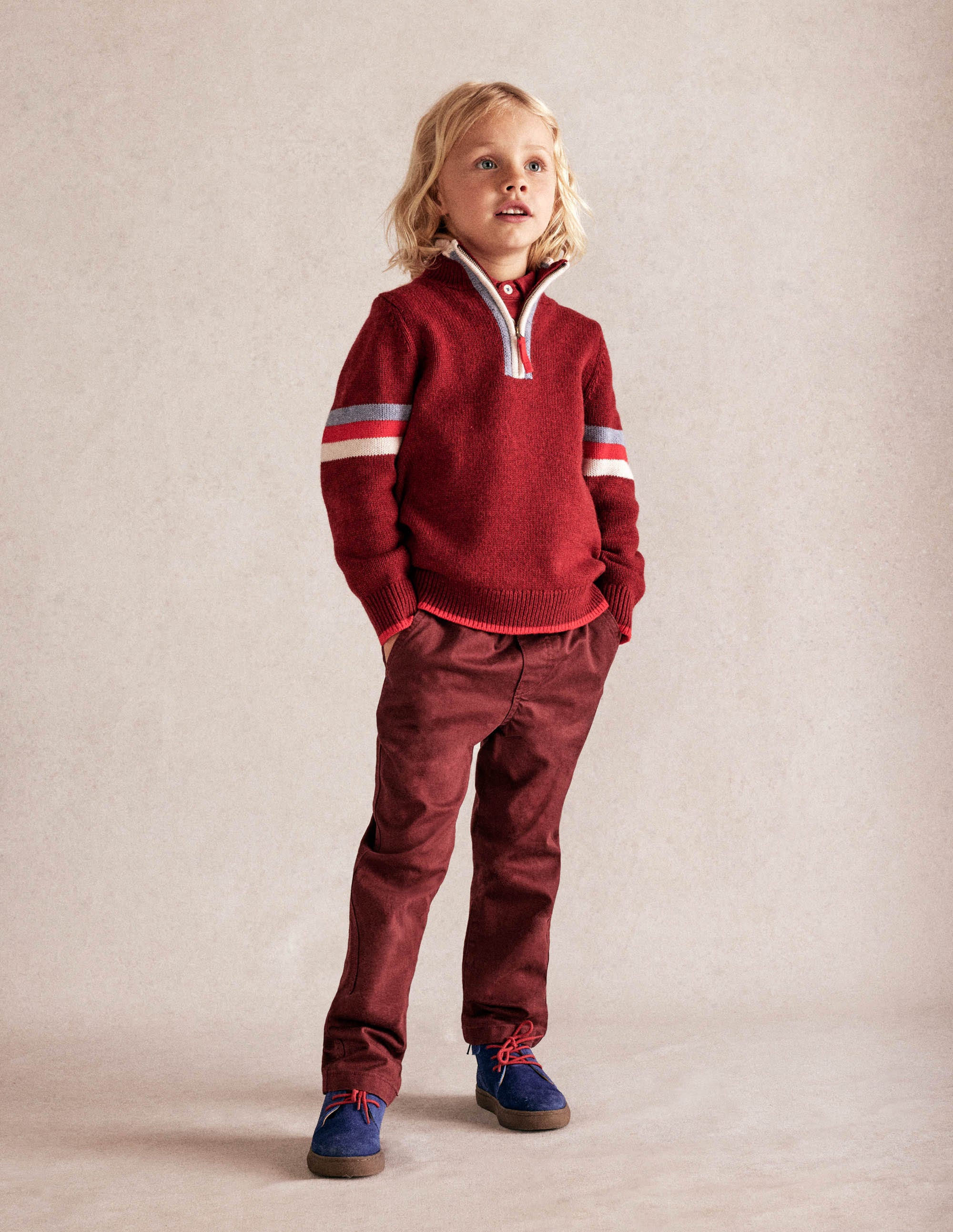 Heritage Half-Zip Sweater-Rumba Red - Image 5