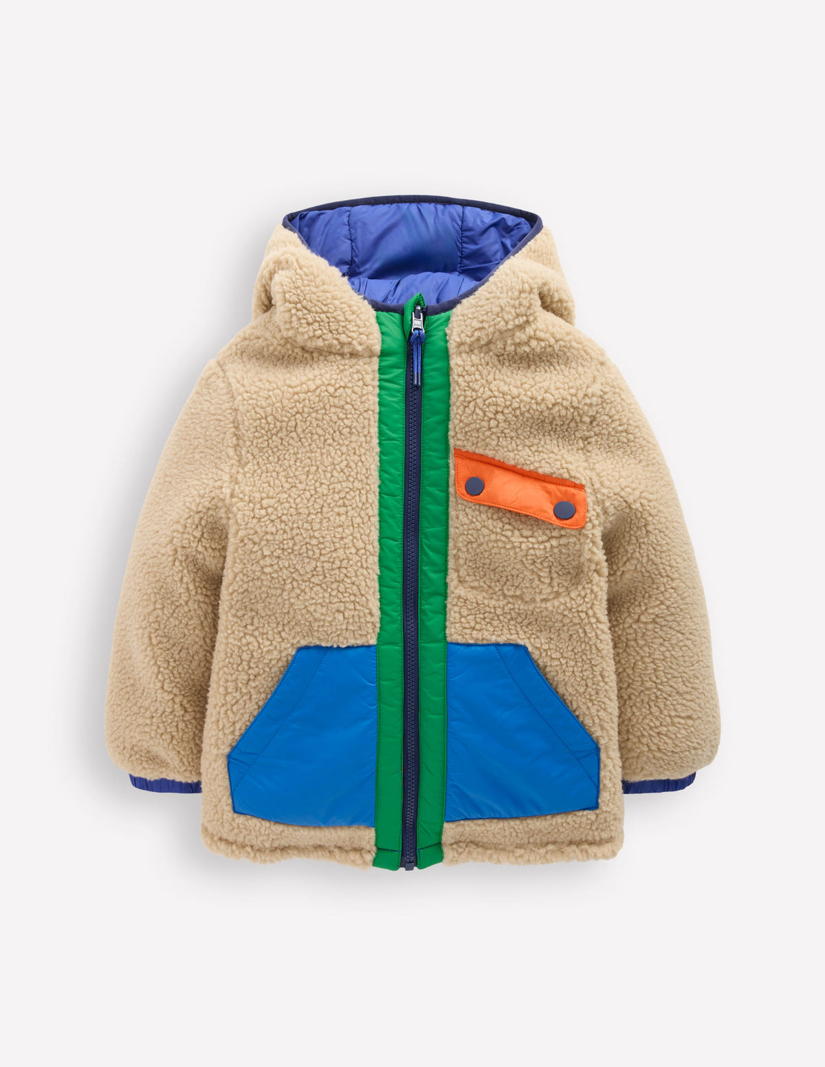 Reversible Cosy Borg Jacket-Mazarine Blue - Image 1