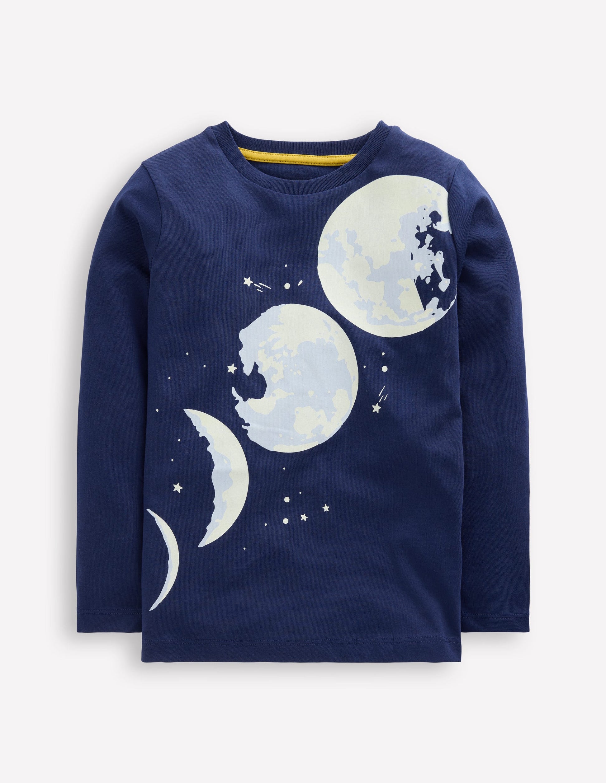 Long Sleeve Glow T-shirt-College Navy Moon-1