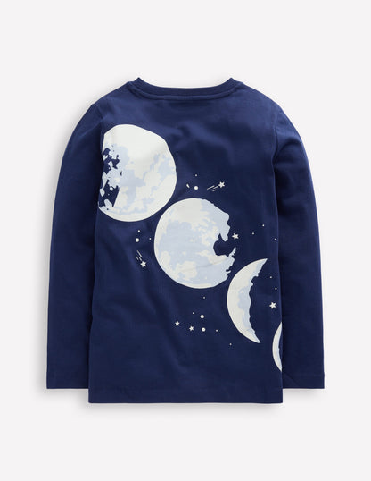Long Sleeve Glow T-shirt-College Navy Moon-2