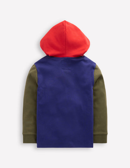 Hooded Mid-weight T-shirt-Starboard Blue/ Woodland Green-5