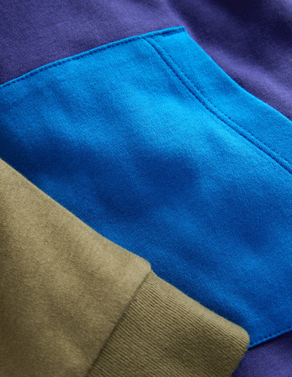 Hooded Mid-weight T-shirt-Starboard Blue/ Woodland Green-6