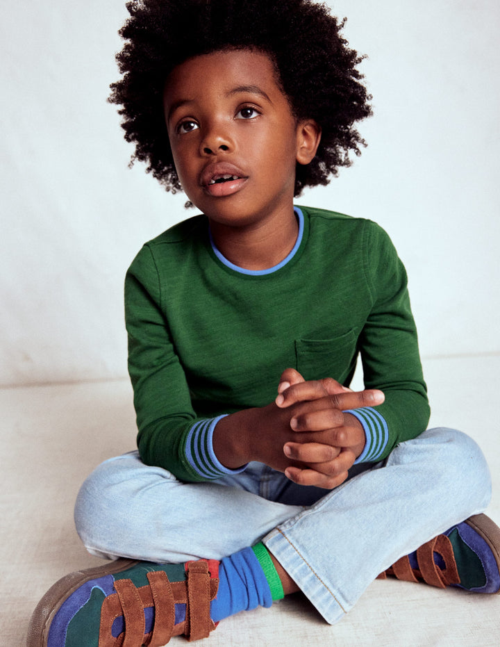 Cosy Mid-weight T-shirt-Pine Green