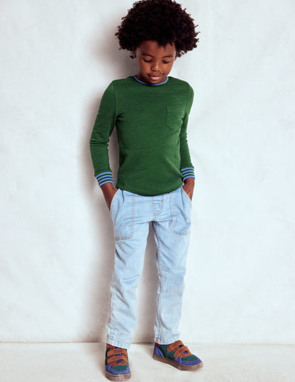 Cosy Mid-weight T-shirt-Pine Green-2