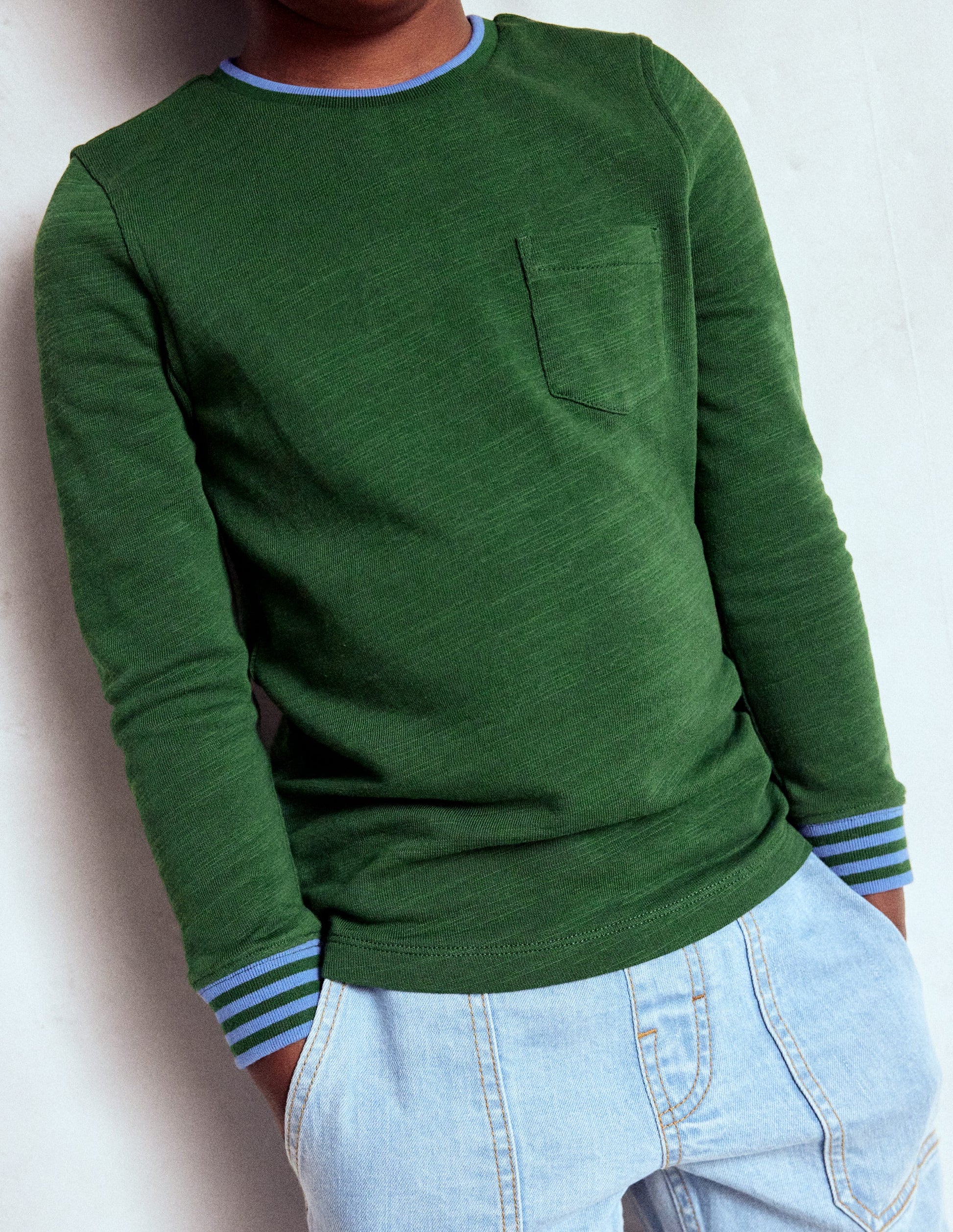 Cosy Mid-weight T-shirt-Pine Green-3