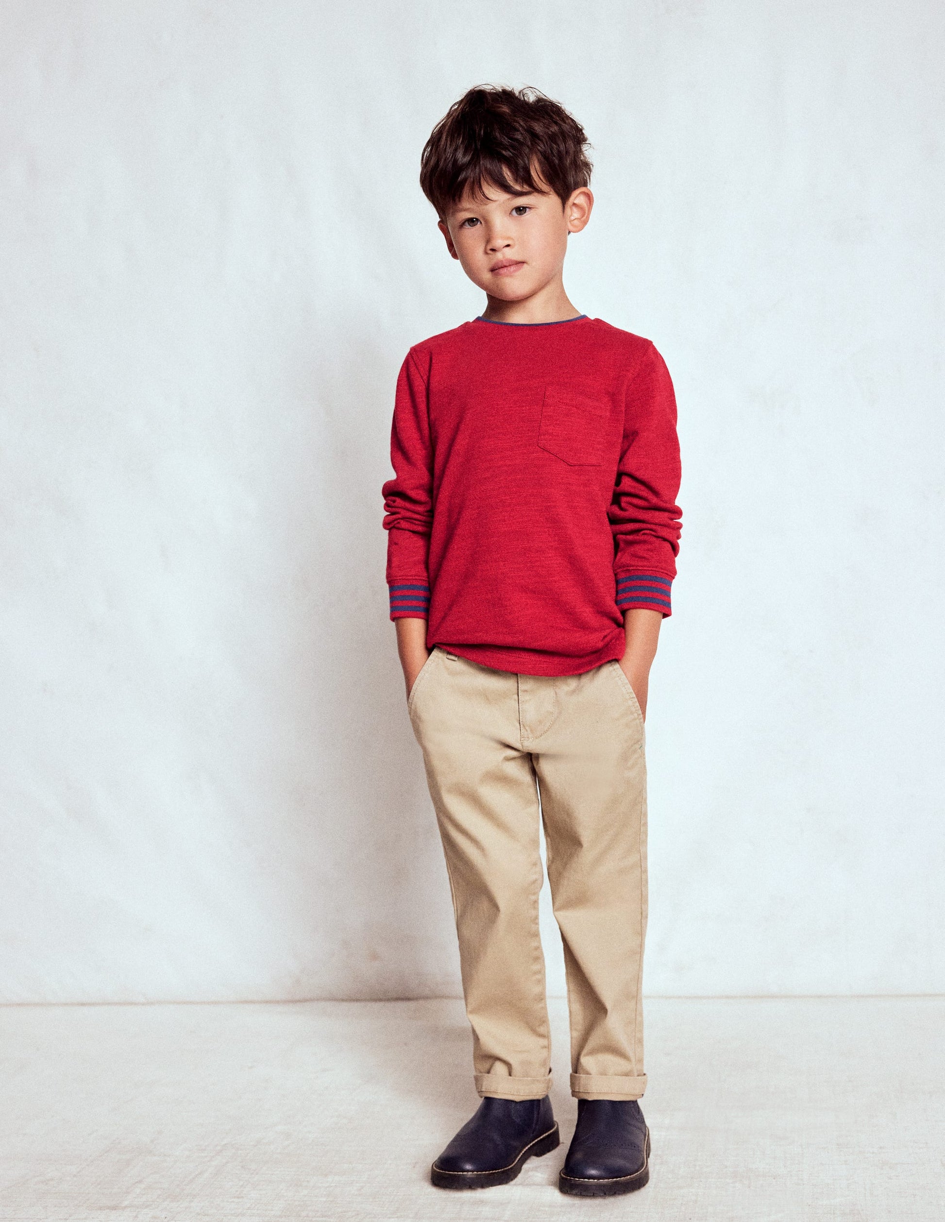 Cosy Mid-weight T-shirt-Red Liquorice/ Sapphire Blue-2