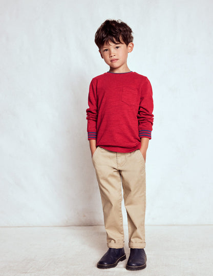 Cosy Mid-weight T-shirt-Red Liquorice/ Sapphire Blue-2