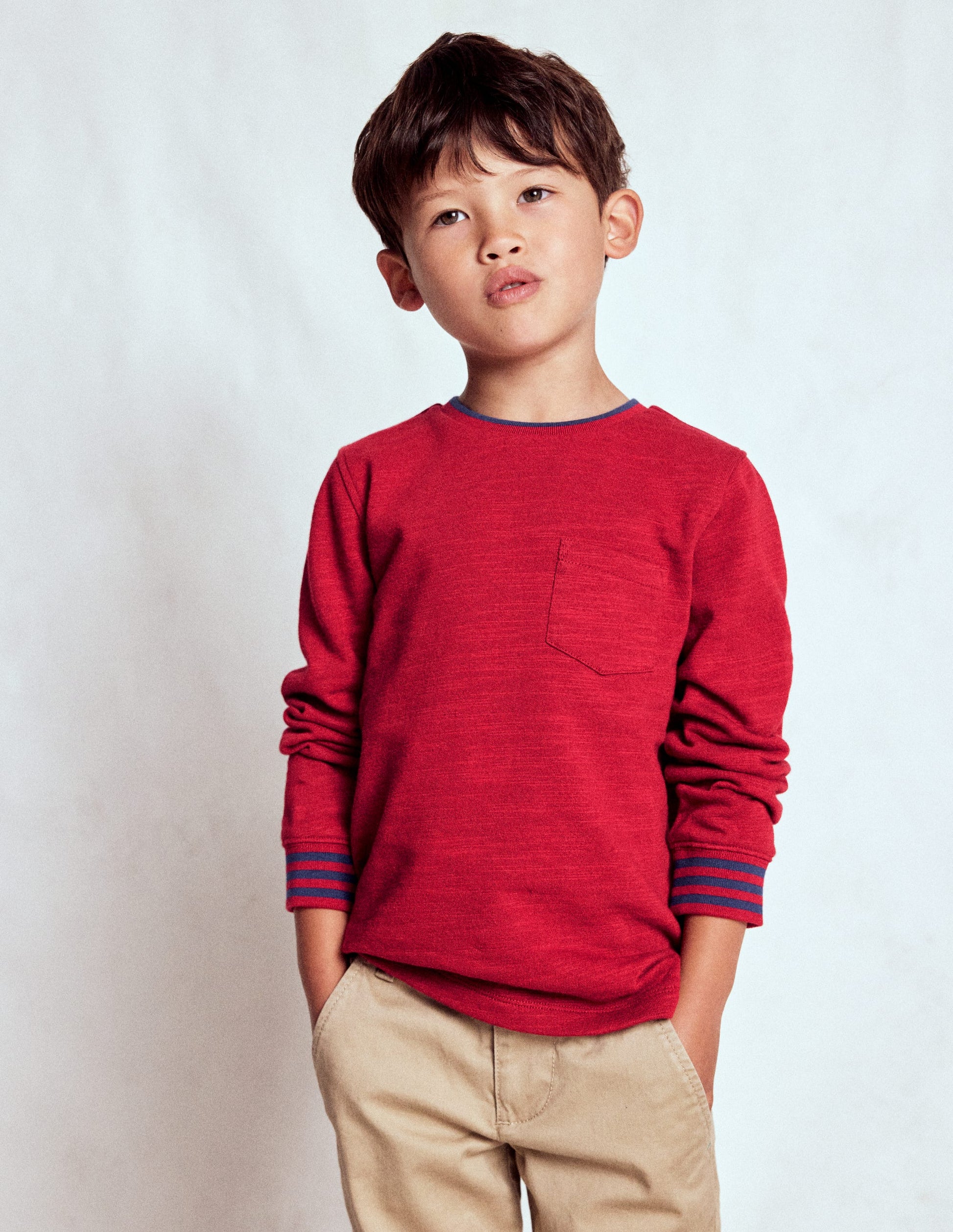 Cosy Mid-weight T-shirt-Red Liquorice/ Sapphire Blue-3