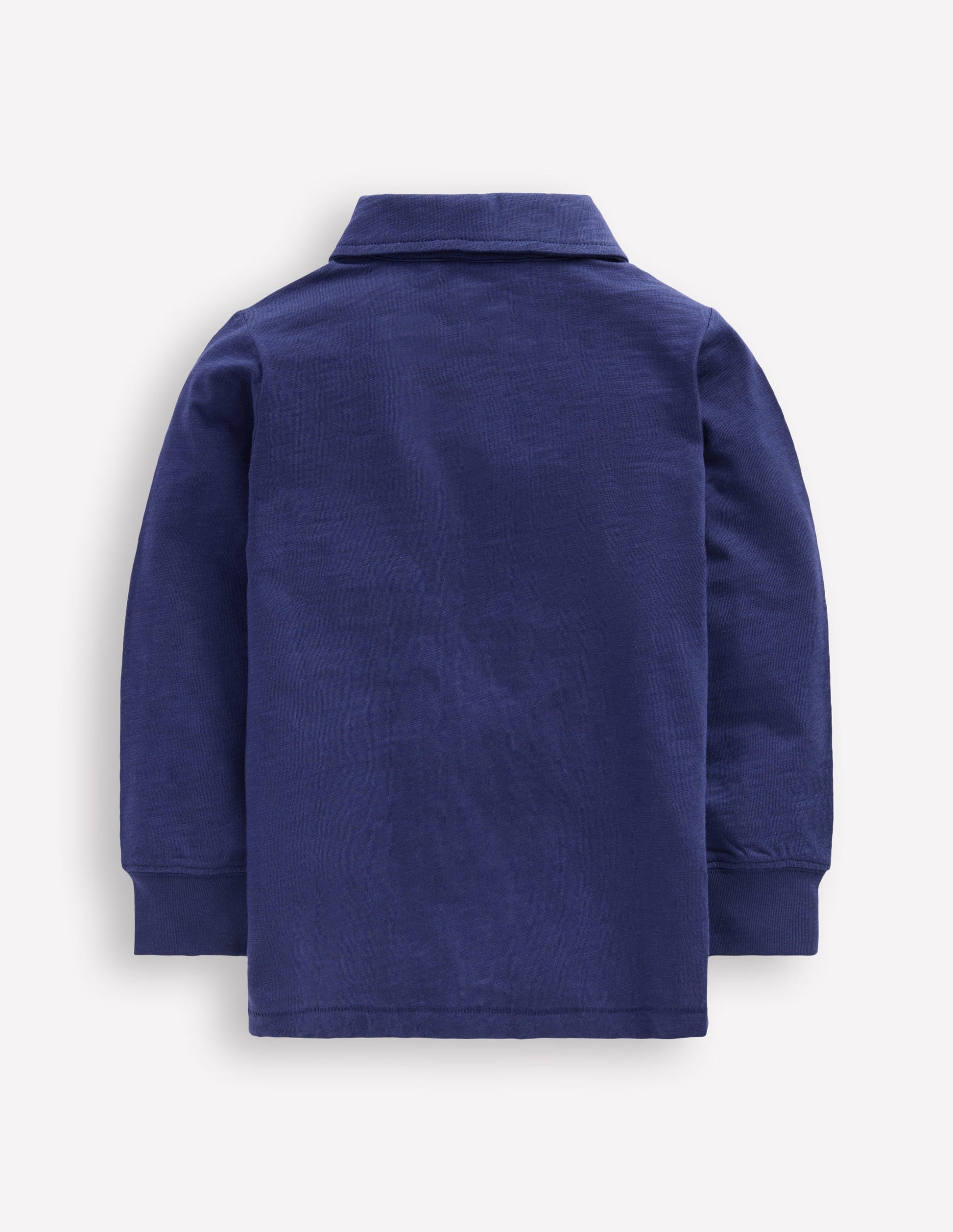 Long Sleeve Slub Polo-College Navy-2