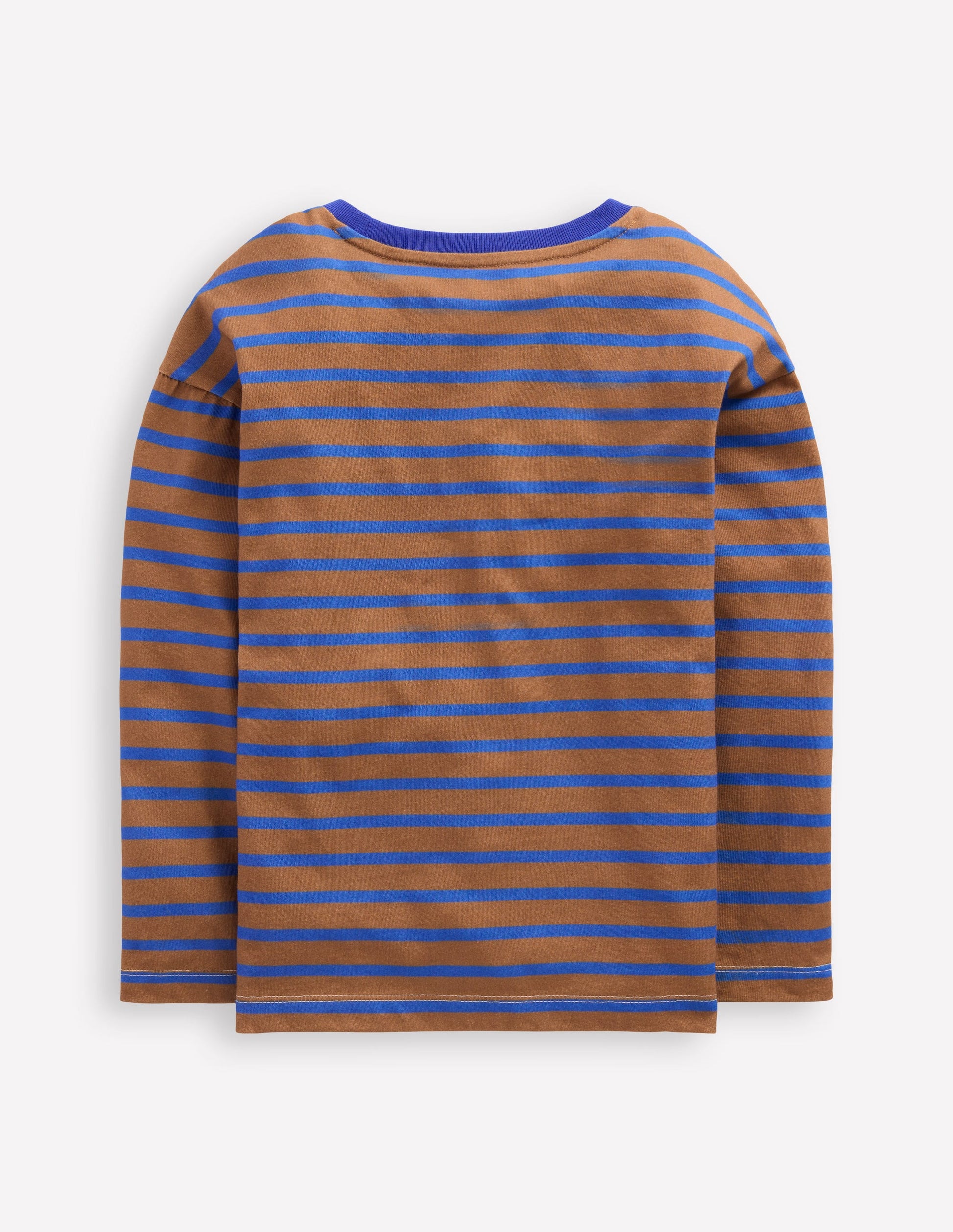 Breton T-shirt-Cognac/ Bright Blue-2