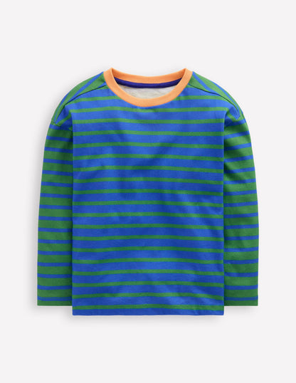 Breton T-shirt-Bright Blue/ Iguana Green-1