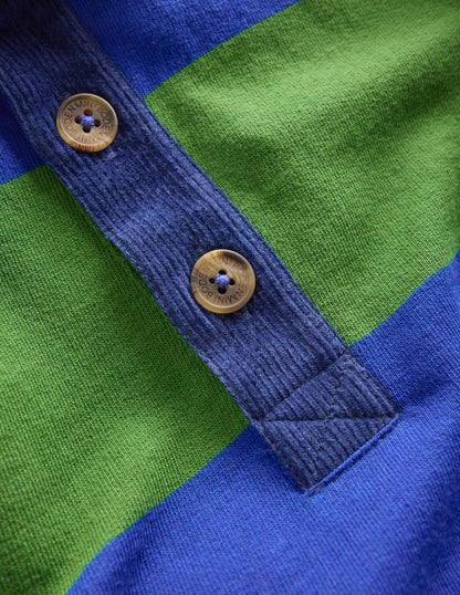 Collared Sweatshirt-Broccoli Green/ Bright Blue-3