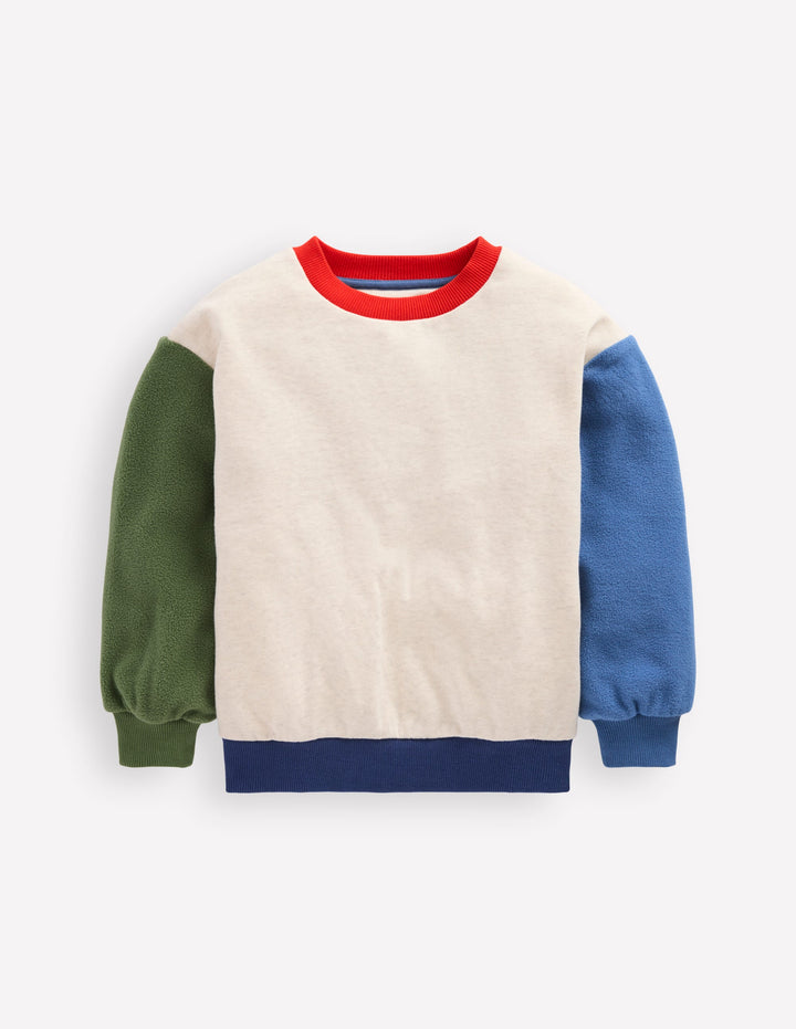 Colourblock Sweatshirt-Oatmeal Marl Colourblock
