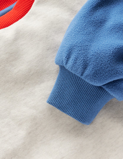 Colourblock Sweatshirt-Oatmeal Marl Colourblock-3