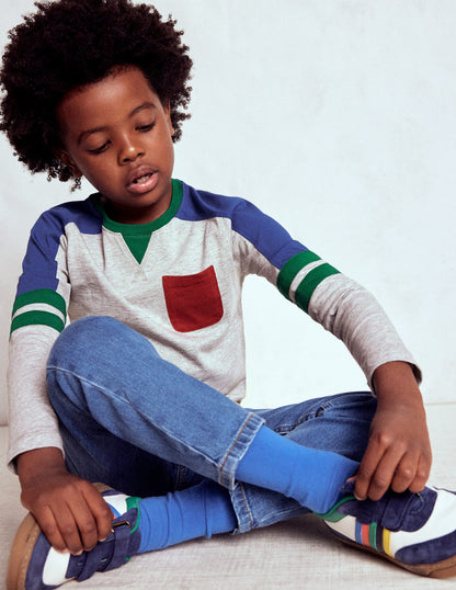 Colour Block T-shirt-GREY MARL COLOURBLOCK-2