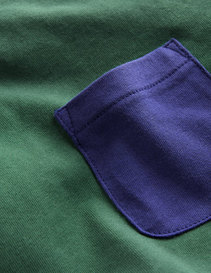 Colour Block T-shirt-Smoke Pine/ Starboard Blue-6