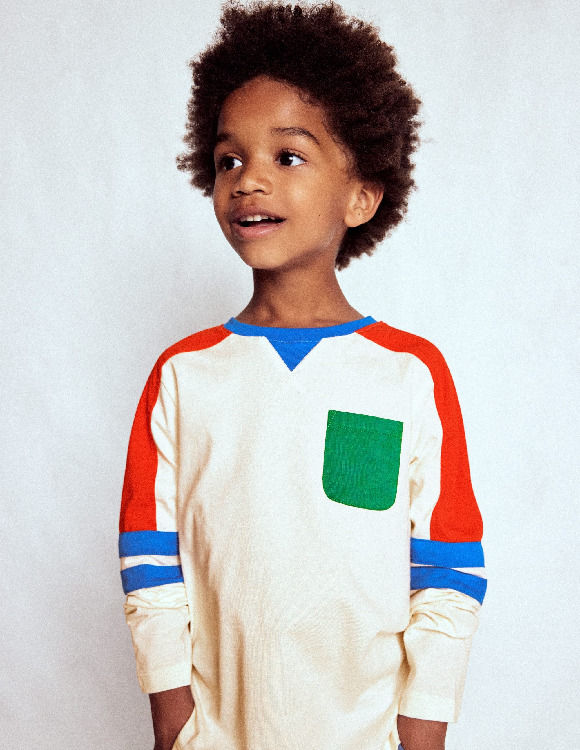 Colour Block T-shirt-Soft Ivory Multi - Image 1