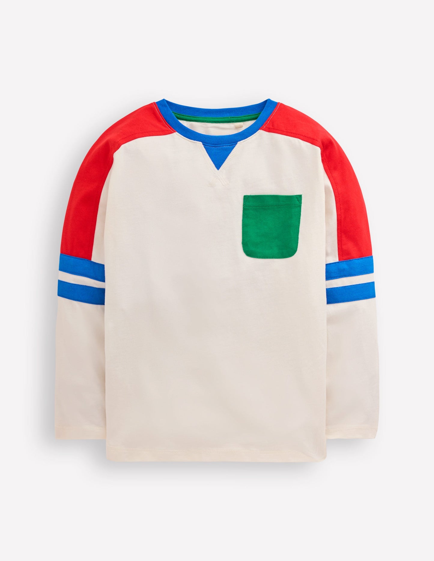 Colour Block T-shirt-Soft Ivory Multi
