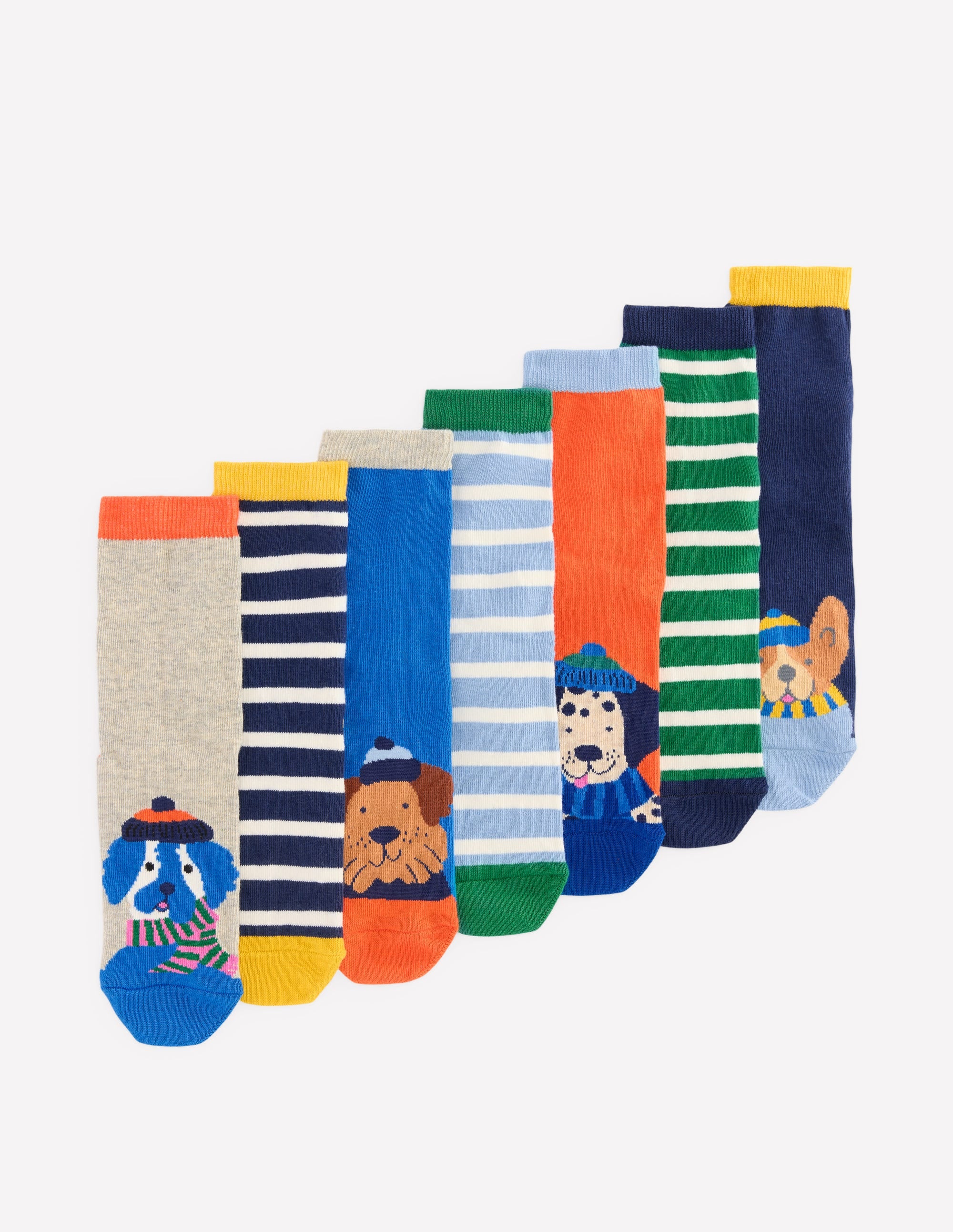 Socks 7 Pack-Dog Stripe - Image 1