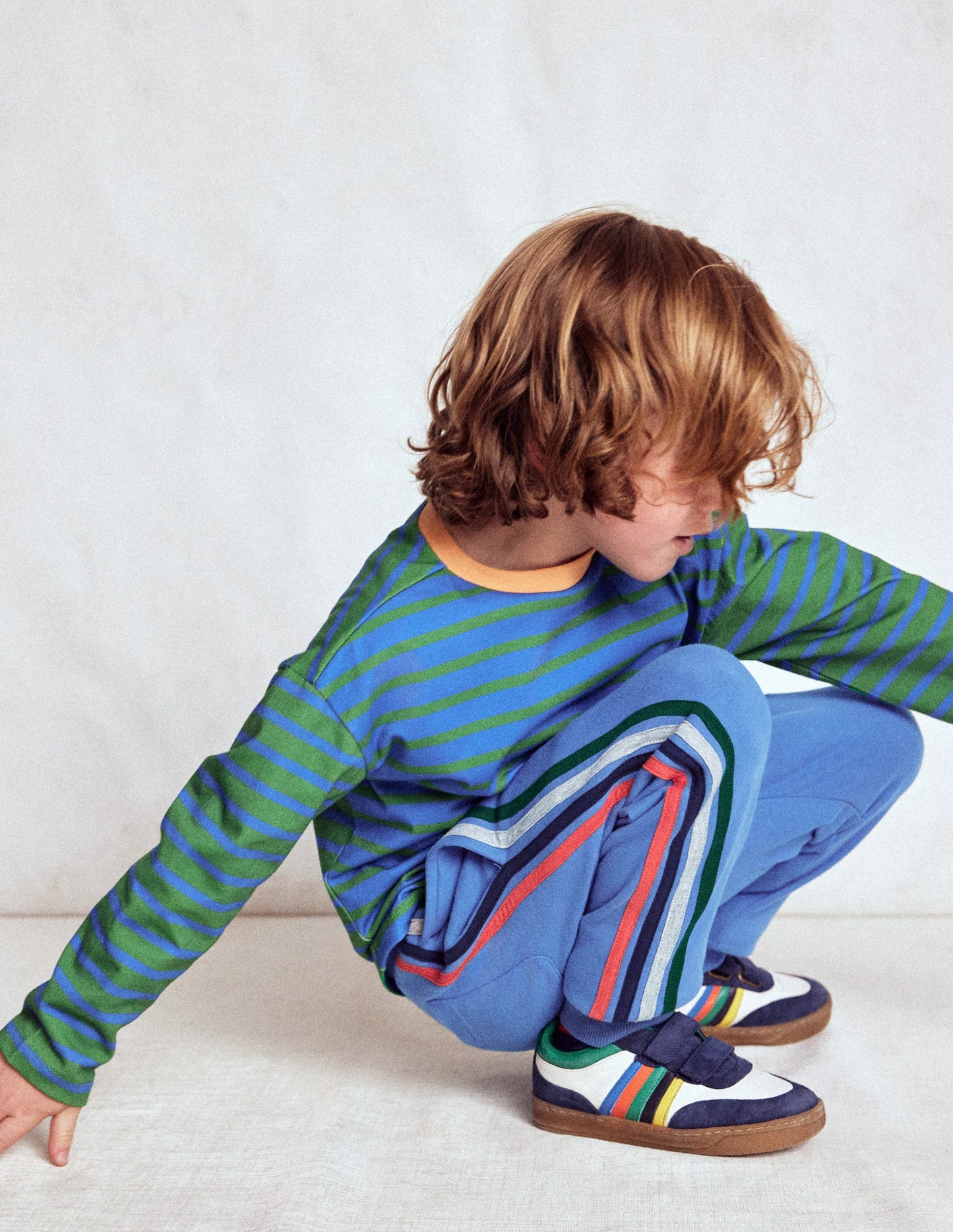 Colourblock Sneakers-Soft Ivory Multi Stripe