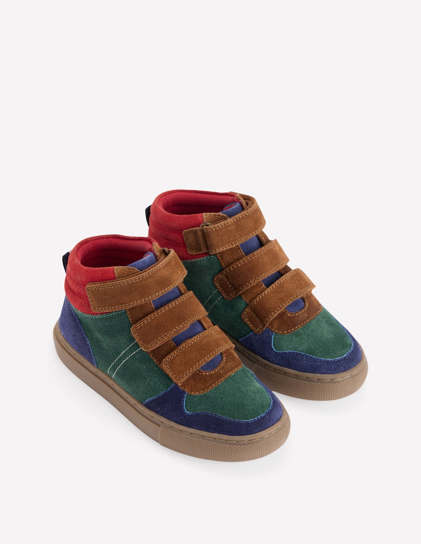 Suede High Tops-Pine Green Colour Block