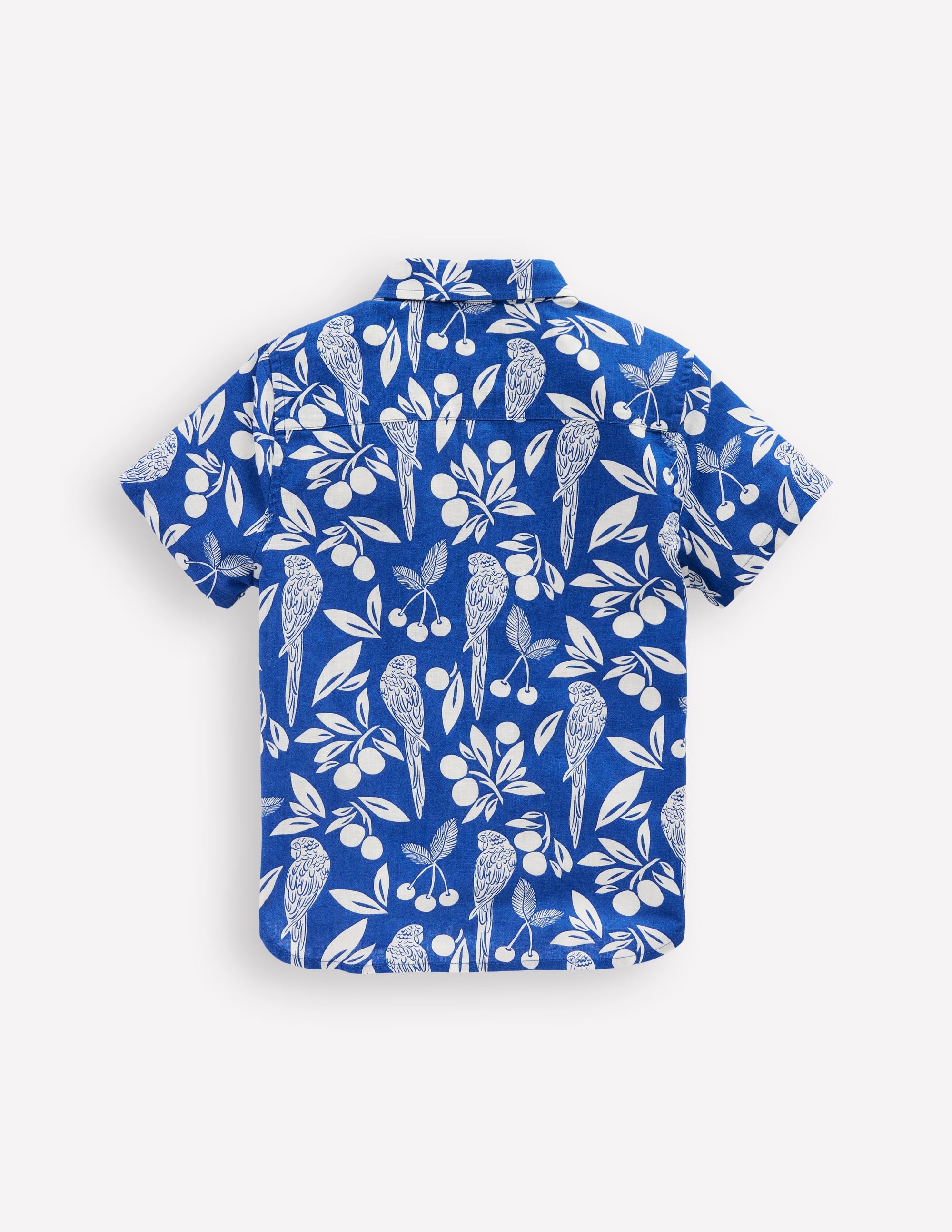 Cotton Linen Shirt-Blue Parrot Palm - Image 6