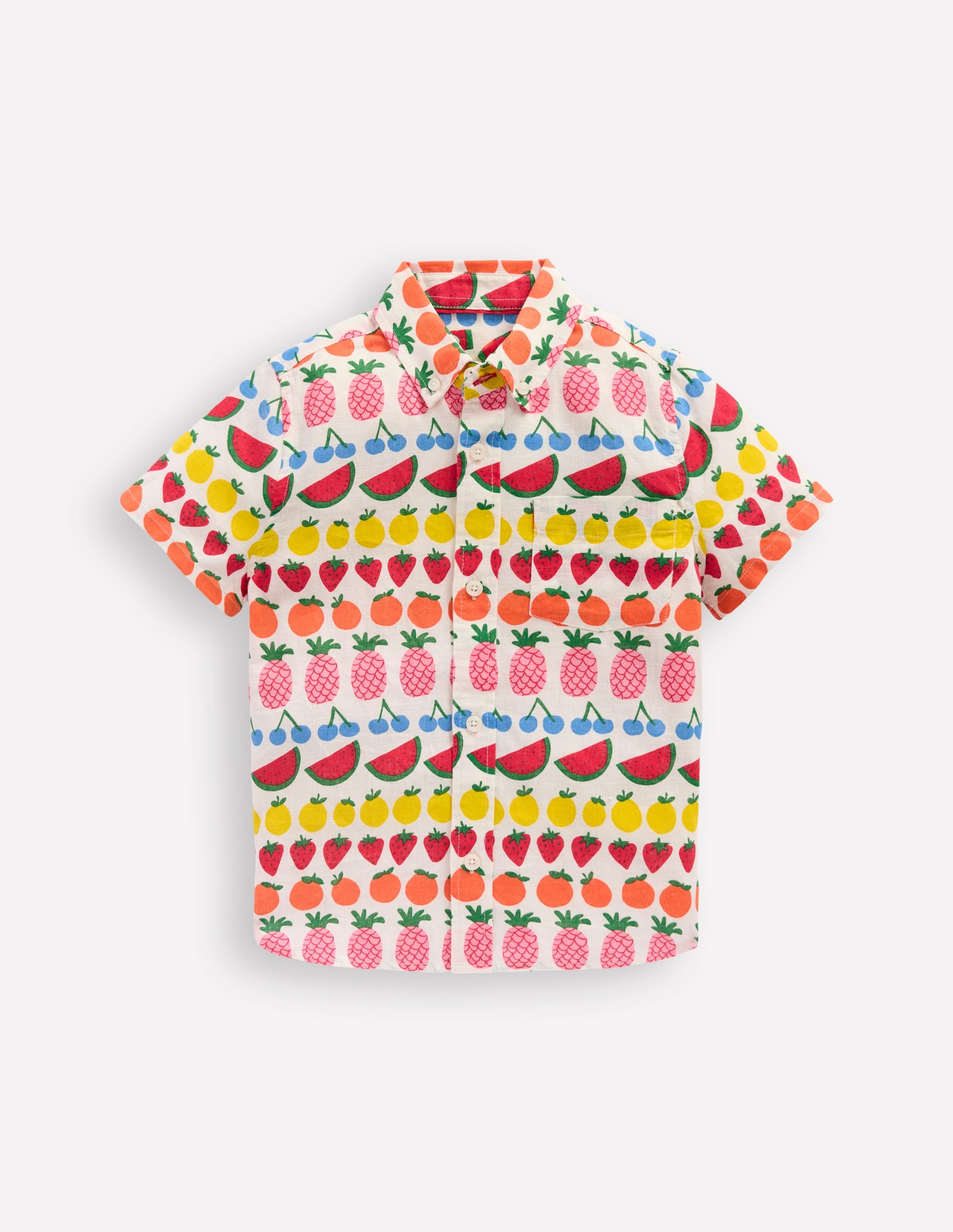 Cotton Linen Shirt-Fruit Stripe - Image 4