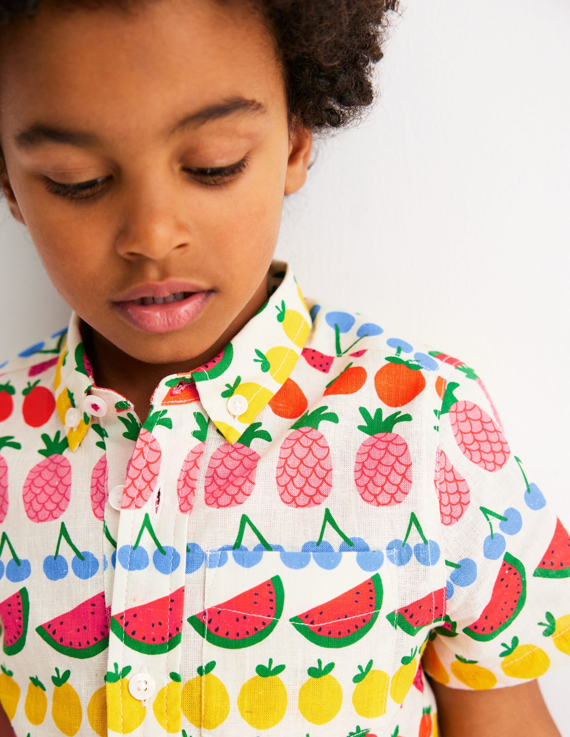 Cotton Linen Shirt-Fruit Stripe - Image 2