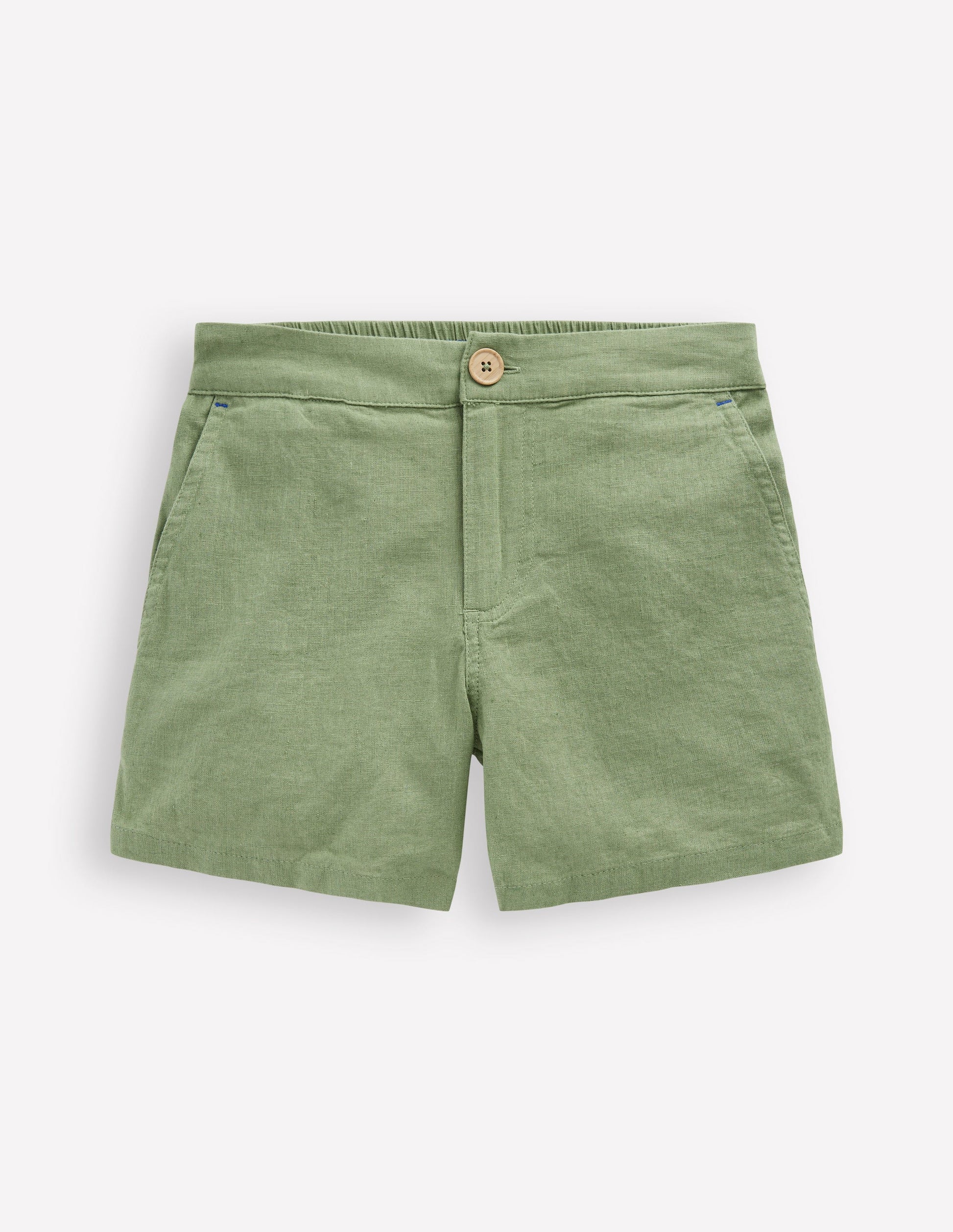 Cotton Linen Shorts-Newt Green-1