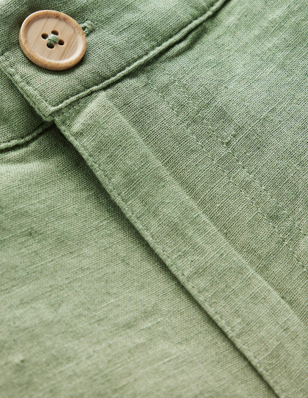 Cotton Linen Shorts-Newt Green-3