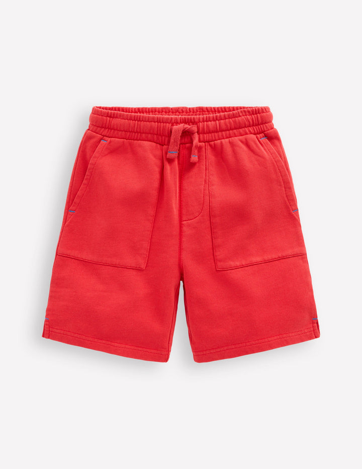 Garment Dye Sweatshorts-Post Box Red