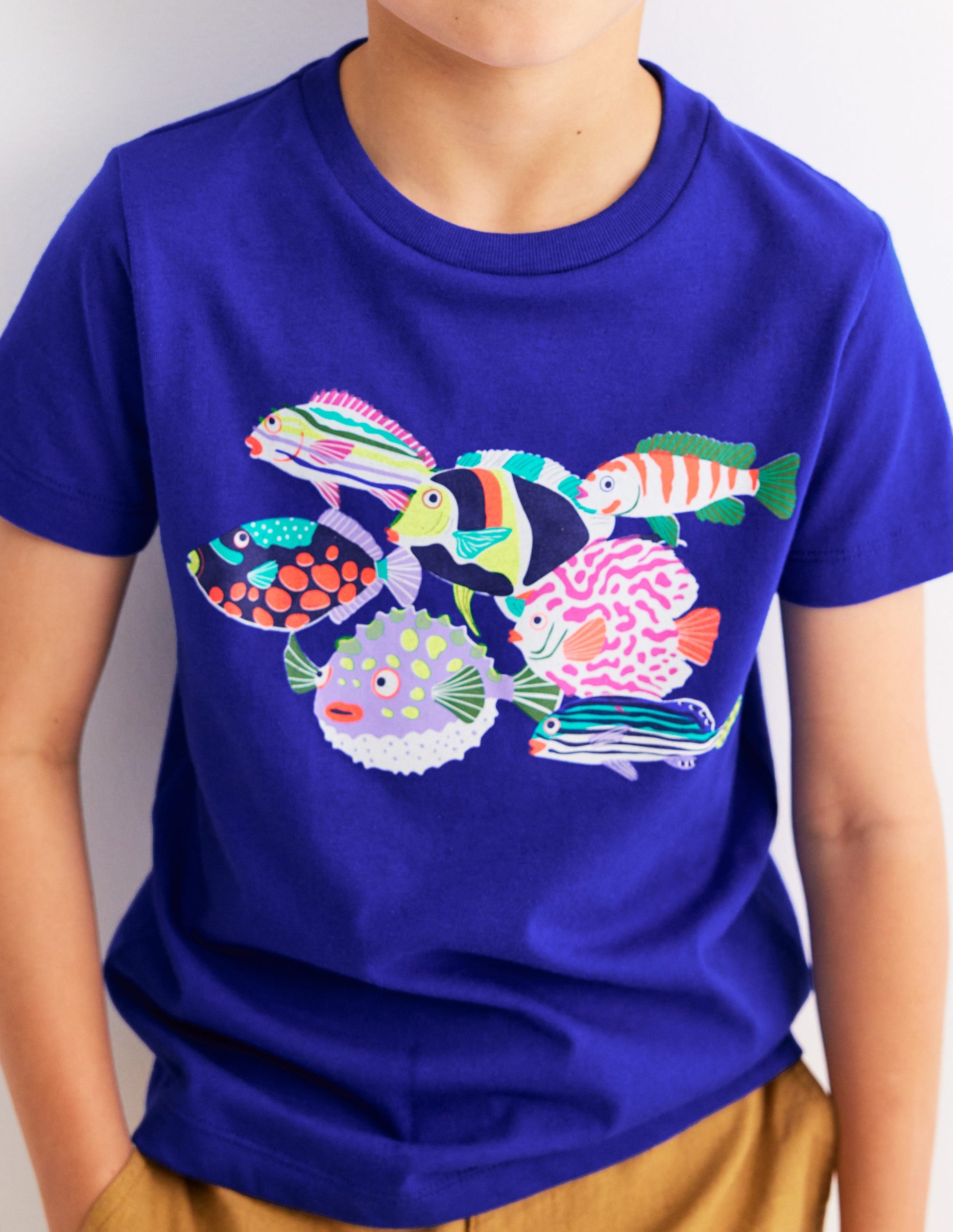 Short Sleeve Riso T-Shirt-Blue Heron Fish-2