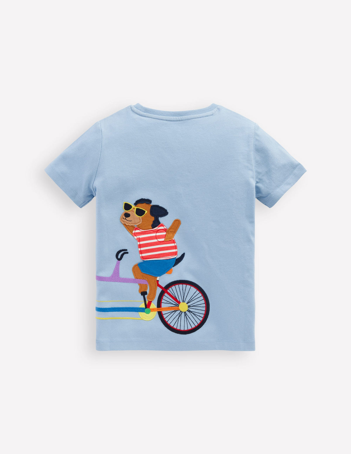 Fun Graphic T-shirt-Vintage Blue Dogs on a Bike - Image 2