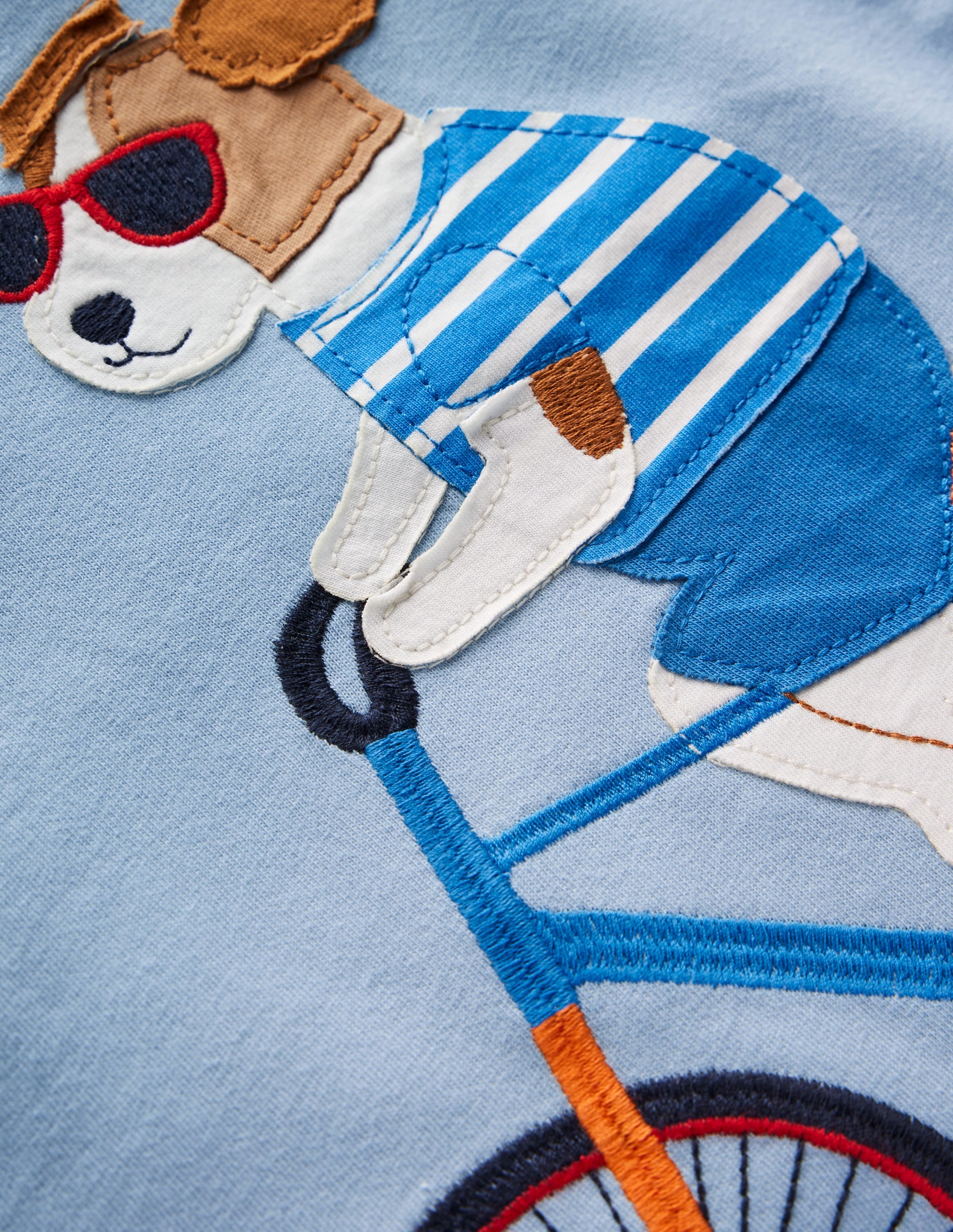 Fun Graphic T-shirt-Vintage Blue Dogs on a Bike - Image 3