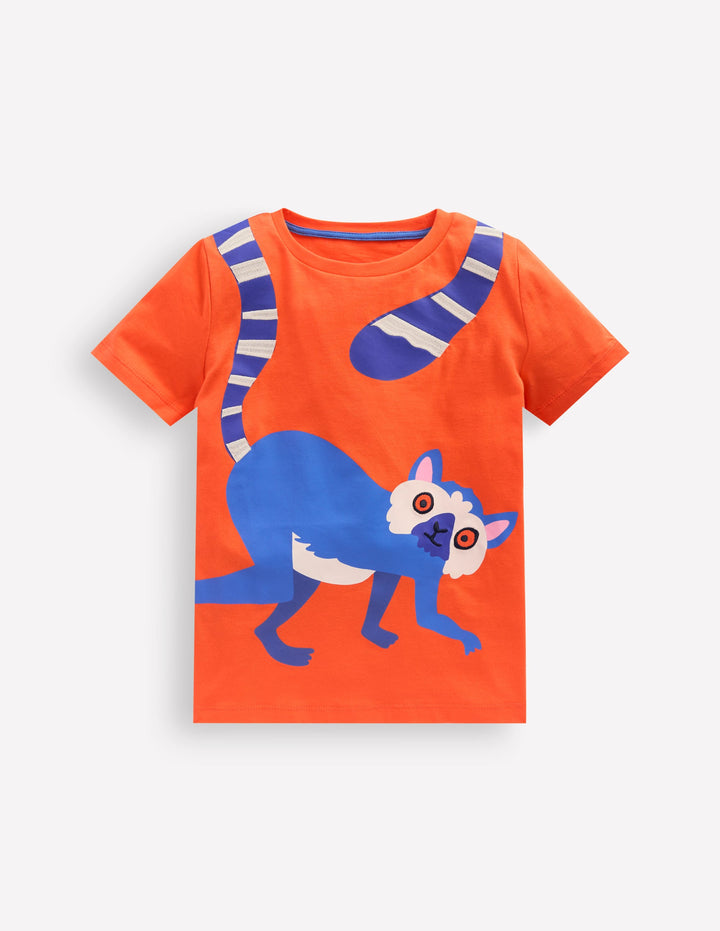 Fun Graphic T-shirt-Vermillion Orange Limur