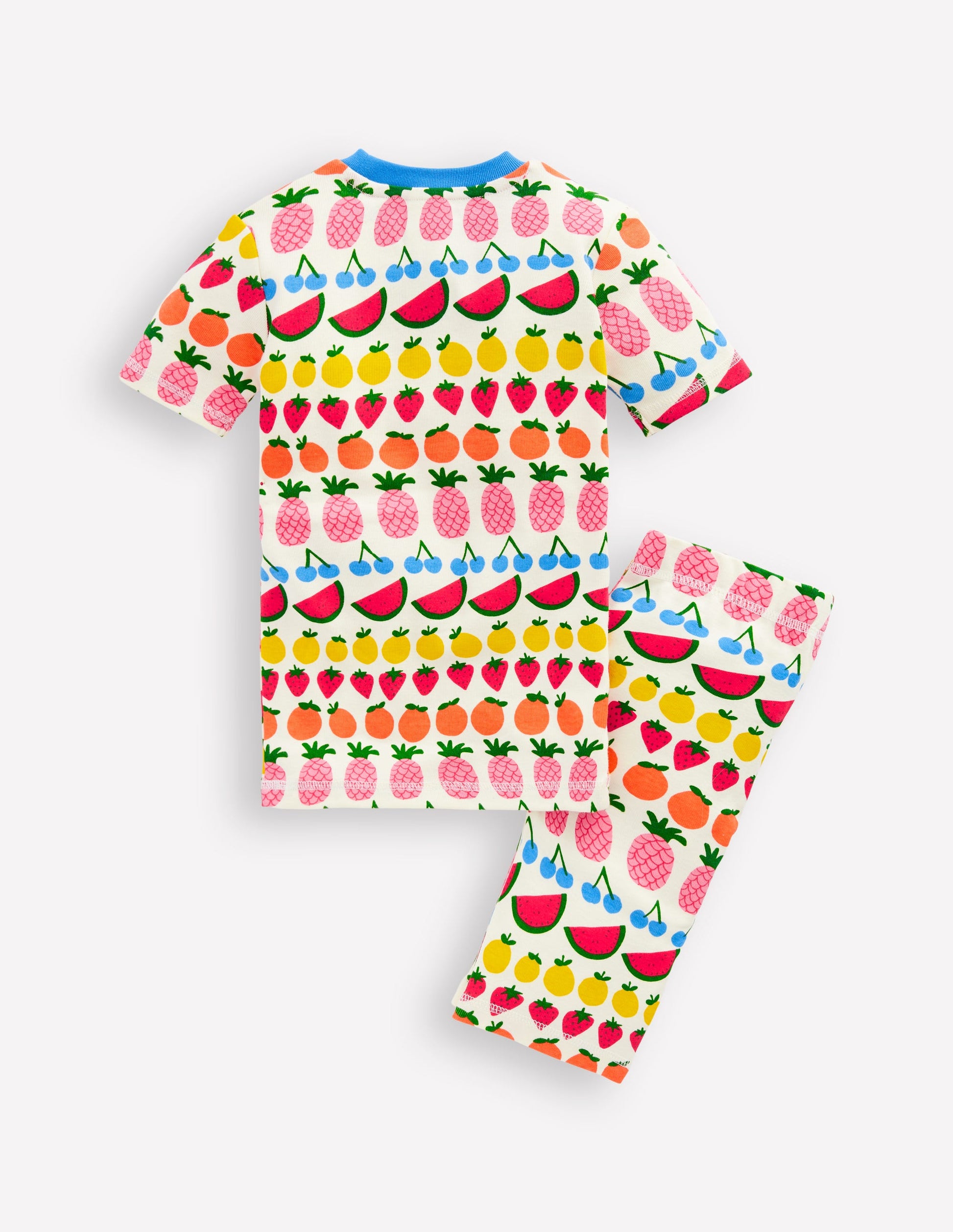 Snug Short John Pajamas-Fruit Stripe-5