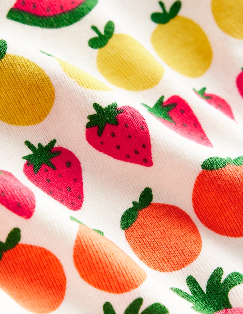 Snug Short John Pajamas-Fruit Stripe-6