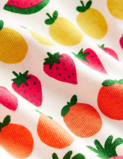 Snug Short John Pajamas-Fruit Stripe-6