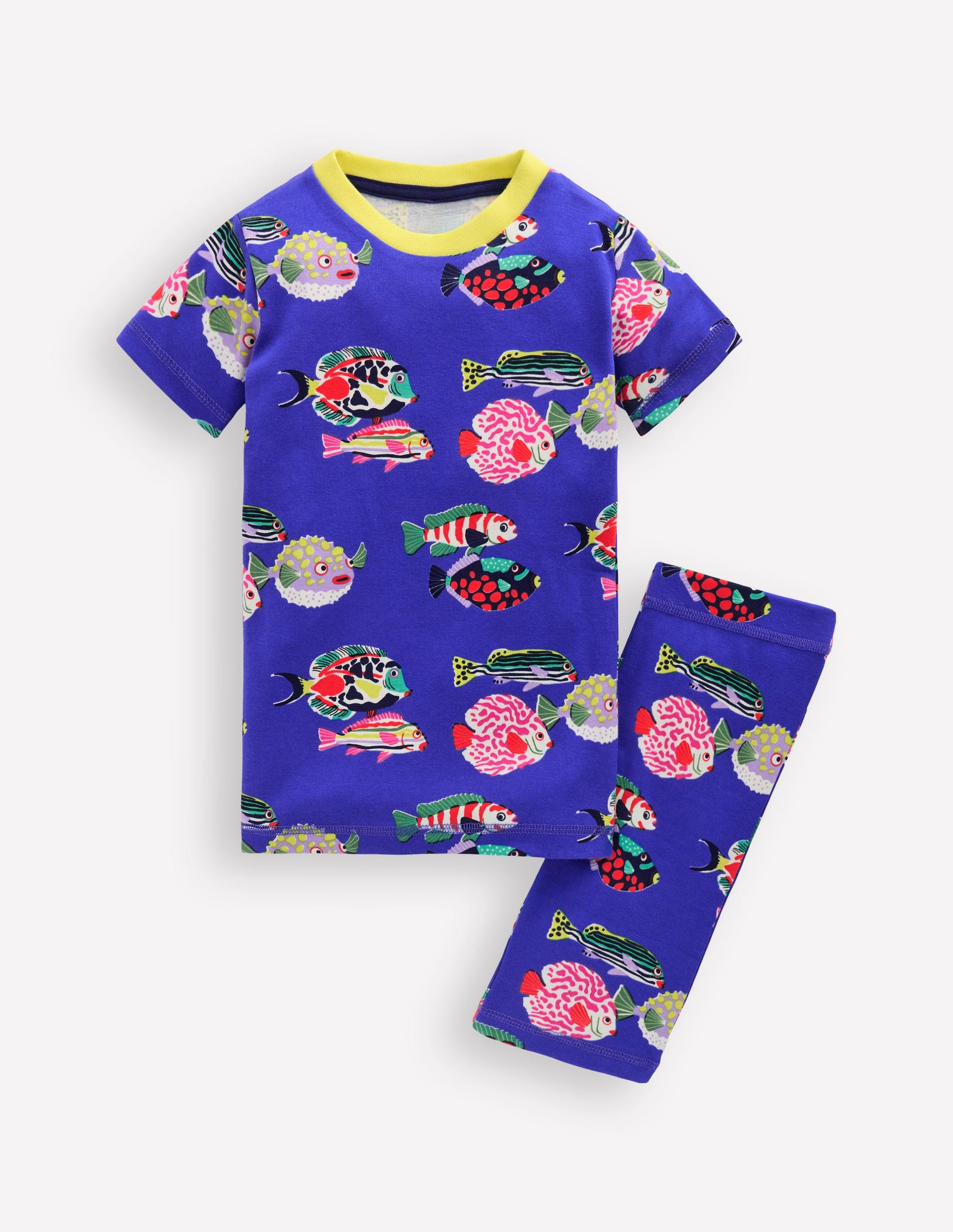 Snug Short John Glow Pyjamas-Blue Heron Fish-3